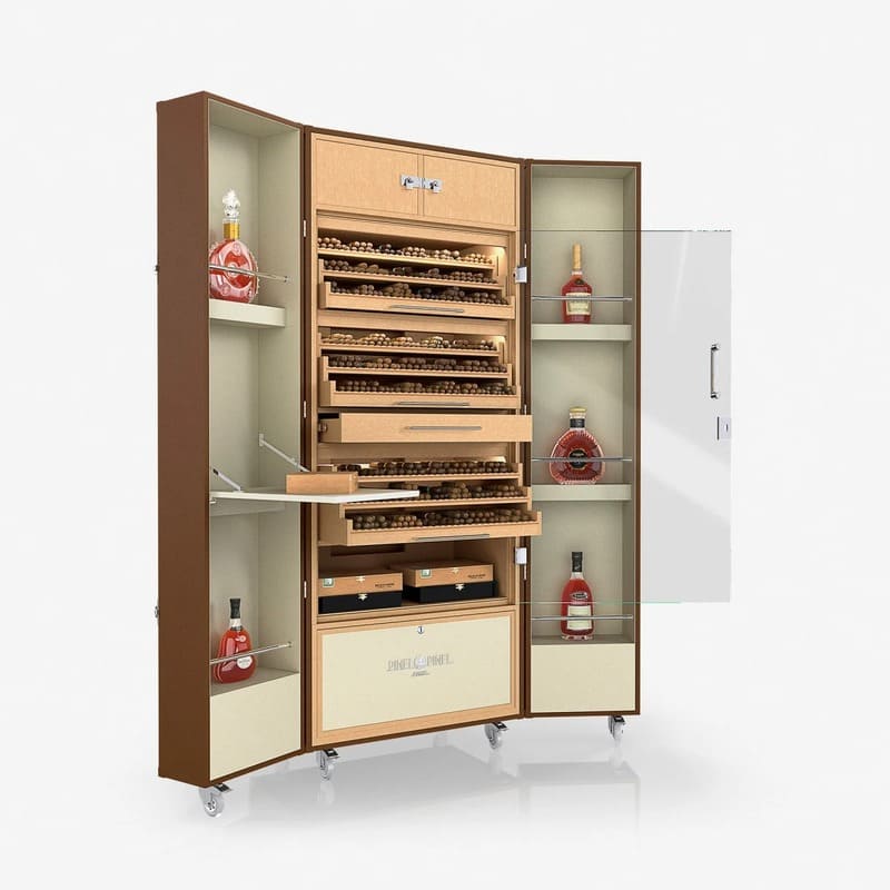 Umidor Ultimate Trunk Calfskin Marrom com Dourado e Interior Marfim - Mercado de Luxo - O Maior E-Commerce de Bens, Produtos e Serviços de Luxo do Brasil.