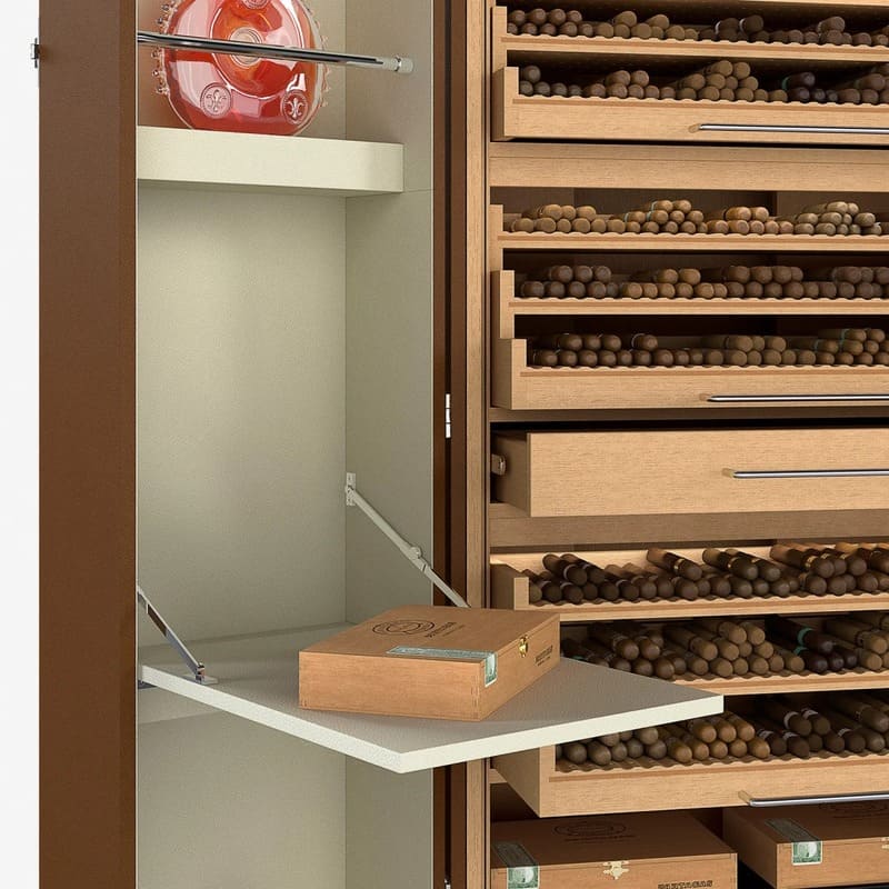 Umidor Ultimate Trunk Calfskin Marrom com Dourado e Interior Marfim - Mercado de Luxo - O Maior E-Commerce de Bens, Produtos e Serviços de Luxo do Brasil.