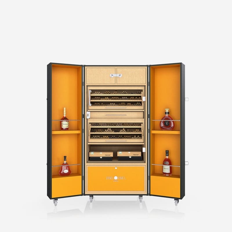 Umidor Baby Trunk Leather Marrom e Interior Laranja - Mercado de Luxo - O Maior E-Commerce de Bens, Produtos e Serviços de Luxo do Brasil.