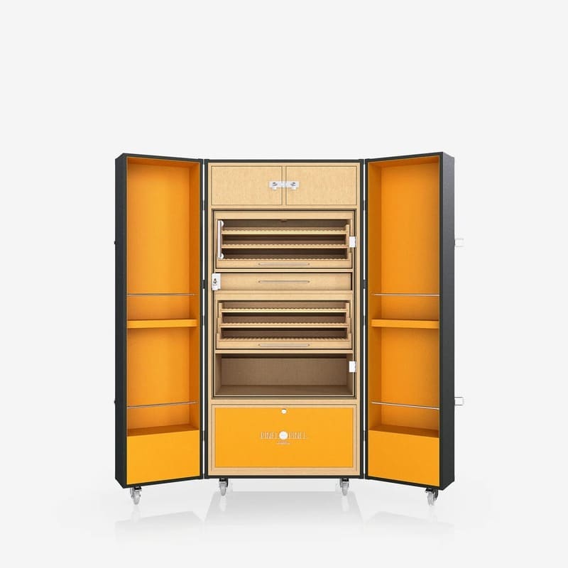 Umidor Baby Trunk Leather Marrom e Interior Laranja - Mercado de Luxo - O Maior E-Commerce de Bens, Produtos e Serviços de Luxo do Brasil.