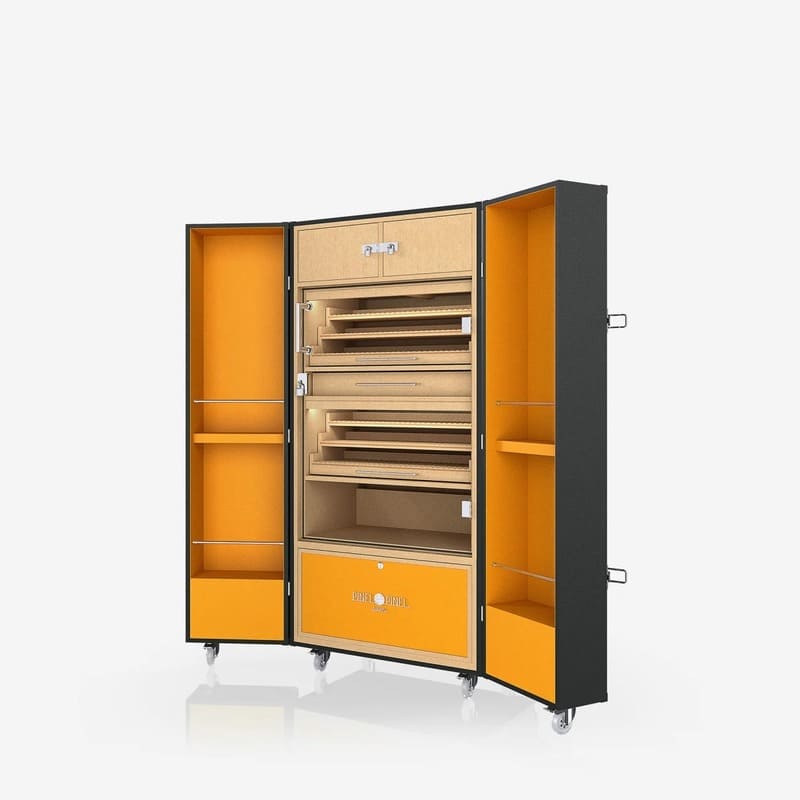 Umidor Baby Trunk Leather Marrom e Interior Laranja - Mercado de Luxo - O Maior E-Commerce de Bens, Produtos e Serviços de Luxo do Brasil.