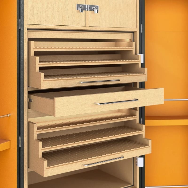 Umidor Baby Trunk Leather Marrom e Interior Laranja - Mercado de Luxo - O Maior E-Commerce de Bens, Produtos e Serviços de Luxo do Brasil.