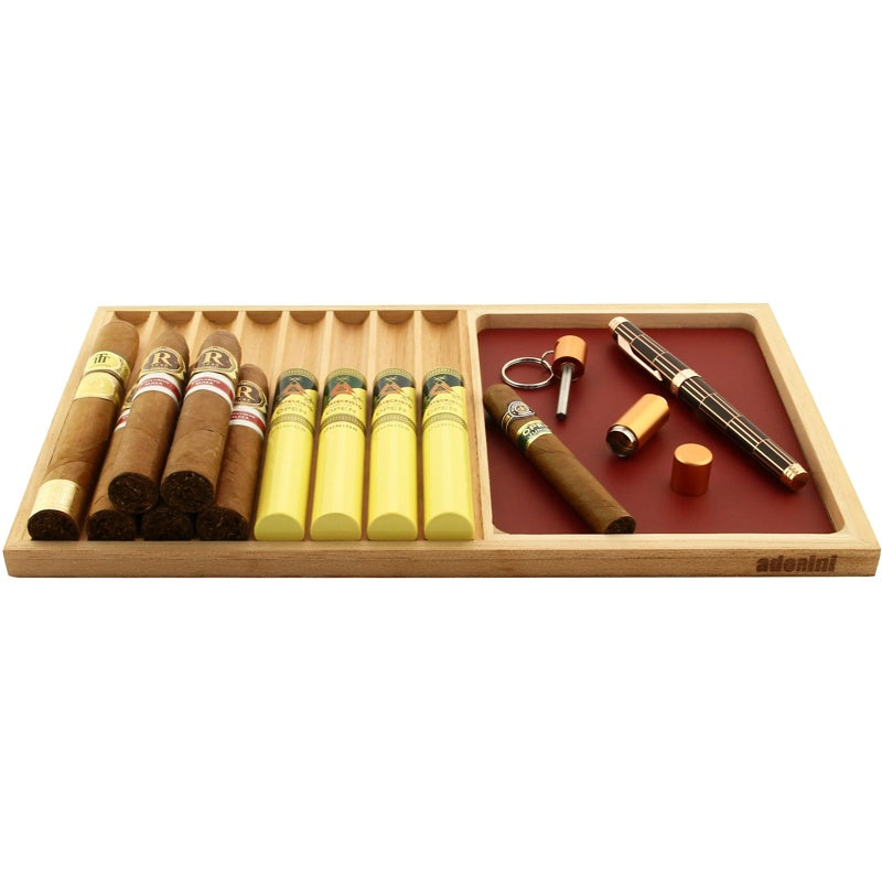 Bandeja de serviço de charuto vermelha com ornamentação - Mercado de Luxo - O Maior E-Commerce de Bens, Produtos e Serviços de Luxo do Brasil.