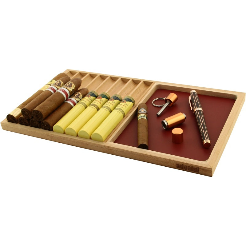 Bandeja de serviço de charuto vermelha com ornamentação - Mercado de Luxo - O Maior E-Commerce de Bens, Produtos e Serviços de Luxo do Brasil.