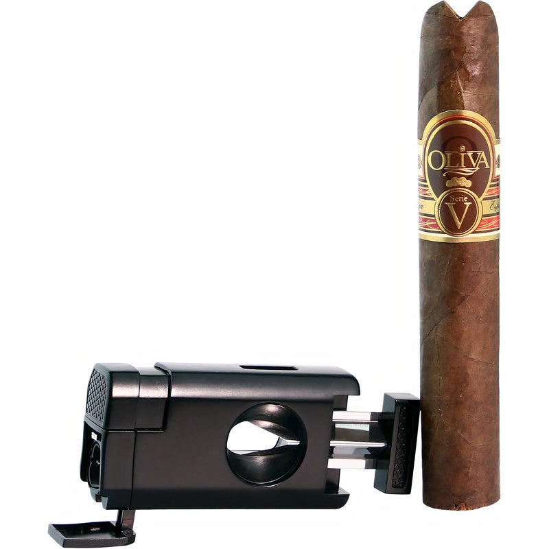 Isqueiro Triple Jet V-Cut Preto - Mercado de Luxo - O Maior E-Commerce de Bens, Produtos e Serviços de Luxo do Brasil.