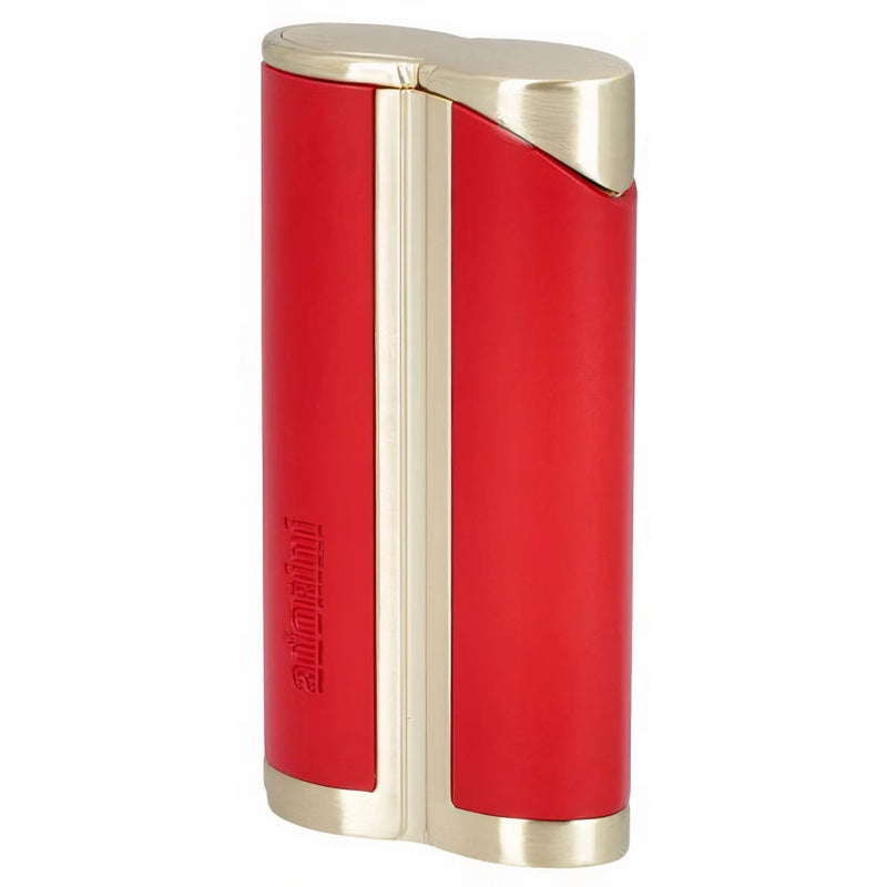 Single Jet Curve Lighter Red / Satin Gold incl. Cigarro Punch - Mercado de Luxo - O Maior E-Commerce de Bens, Produtos e Serviços de Luxo do Brasil.