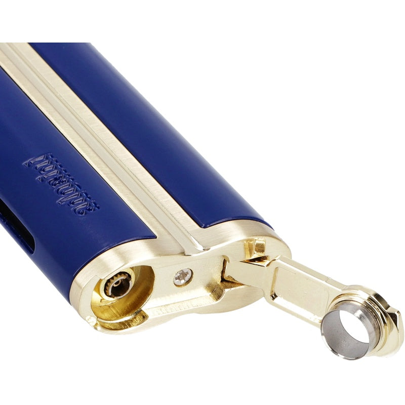 Curva de Jato Único Azul / Ouro Amarelo incl. Perfurador de Charuto - Mercado de Luxo - O Maior E-Commerce de Bens, Produtos e Serviços de Luxo do Brasil.