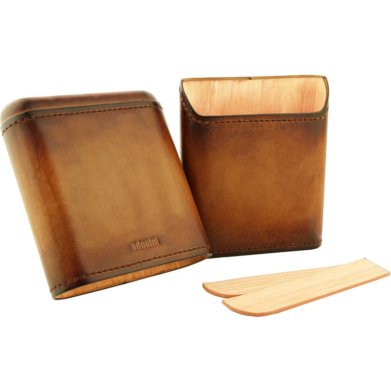 Estojo de couro genuíno vintage 3-5 charutos marrom - Mercado de Luxo - O Maior E-Commerce de Bens, Produtos e Serviços de Luxo do Brasil.