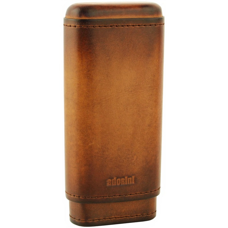 Estojo de couro genuíno vintage 2-3 charutos marrom - Mercado de Luxo - O Maior E-Commerce de Bens, Produtos e Serviços de Luxo do Brasil.