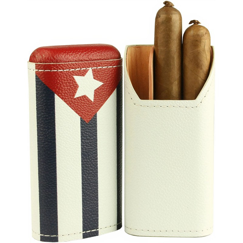 Estojo para charutos couro legítimo 2-3 charutos bandeira cubana - Mercado de Luxo - O Maior E-Commerce de Bens, Produtos e Serviços de Luxo do Brasil.