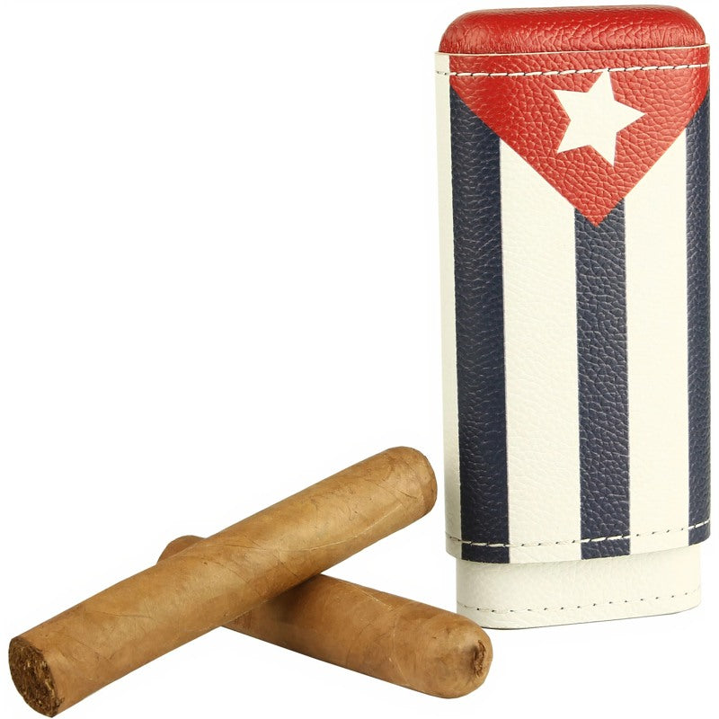 Estojo para charutos couro legítimo 2-3 charutos bandeira cubana - Mercado de Luxo - O Maior E-Commerce de Bens, Produtos e Serviços de Luxo do Brasil.