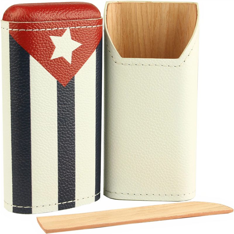 Estojo para charutos couro legítimo 2-3 charutos bandeira cubana - Mercado de Luxo - O Maior E-Commerce de Bens, Produtos e Serviços de Luxo do Brasil.