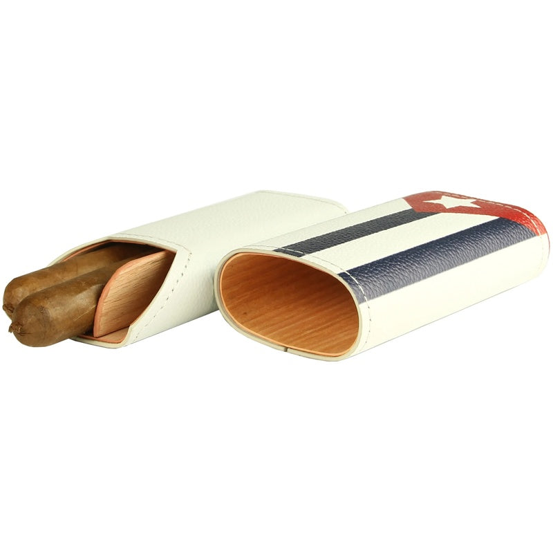 Estojo para charutos couro legítimo 2-3 charutos bandeira cubana - Mercado de Luxo - O Maior E-Commerce de Bens, Produtos e Serviços de Luxo do Brasil.