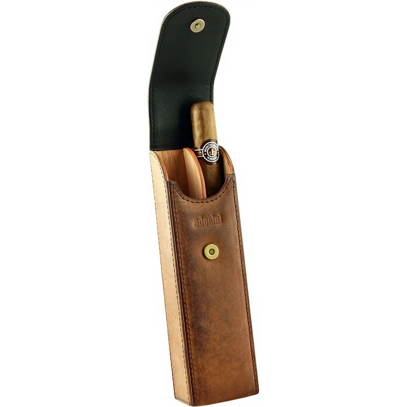 Estojo de bolso vintage de couro para 2 charutos - Mercado de Luxo - O Maior E-Commerce de Bens, Produtos e Serviços de Luxo do Brasil.