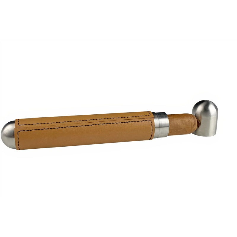 Satin Steel Case Single com couro marrom - Mercado de Luxo - O Maior E-Commerce de Bens, Produtos e Serviços de Luxo do Brasil.