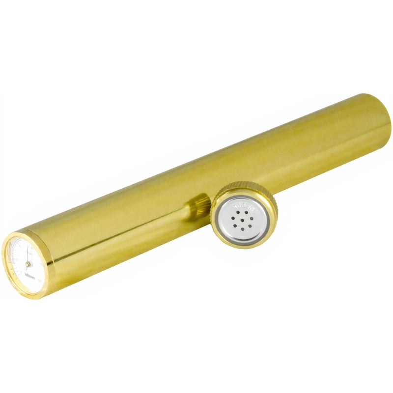 Umidor em tubo Adorini com higrômetro dourado - Mercado de Luxo - O Maior E-Commerce de Bens, Produtos e Serviços de Luxo do Brasil.