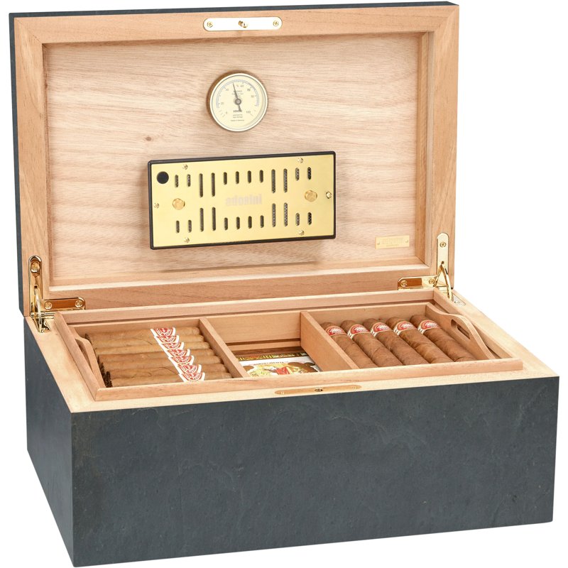 Umidor Black Slate Grande Deluxe - Mercado de Luxo - O Maior E-Commerce de Bens, Produtos e Serviços de Luxo do Brasil.