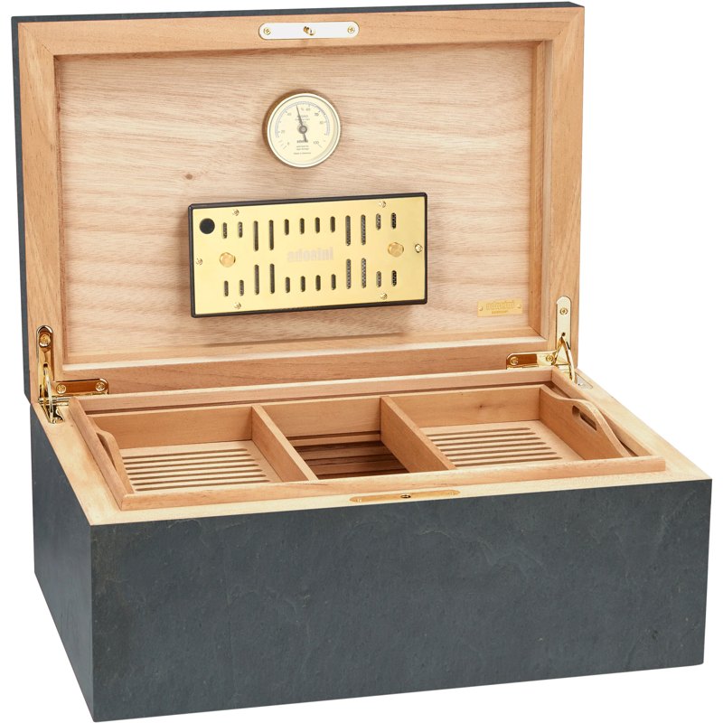 Umidor Black Slate Grande Deluxe - Mercado de Luxo - O Maior E-Commerce de Bens, Produtos e Serviços de Luxo do Brasil.