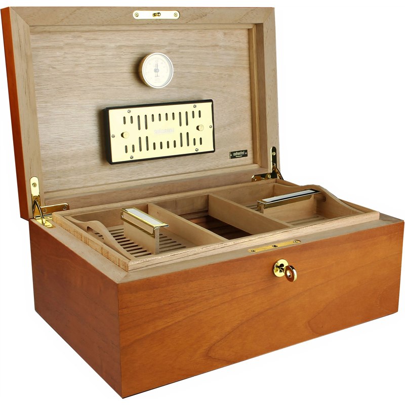 Umidor Cedro Deluxe Adorini preto tamanho grande - Mercado de Luxo - O Maior E-Commerce de Bens, Produtos e Serviços de Luxo do Brasil.