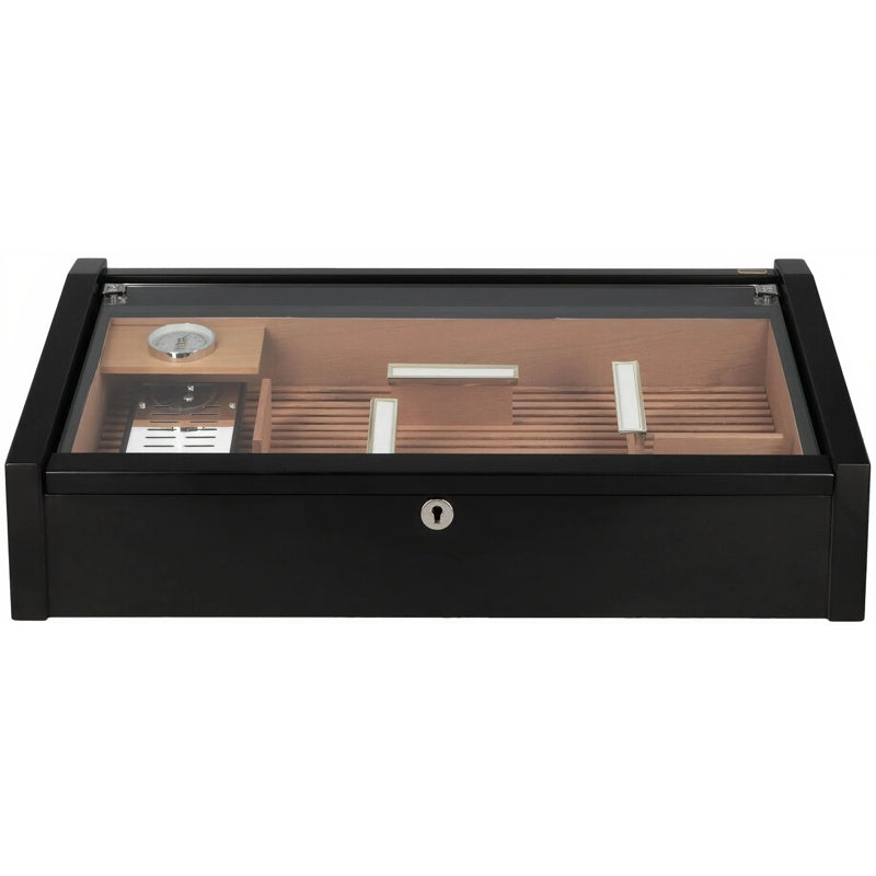 Umidor Vega Deluxe preto com display - Mercado de Luxo - O Maior E-Commerce de Bens, Produtos e Serviços de Luxo do Brasil.