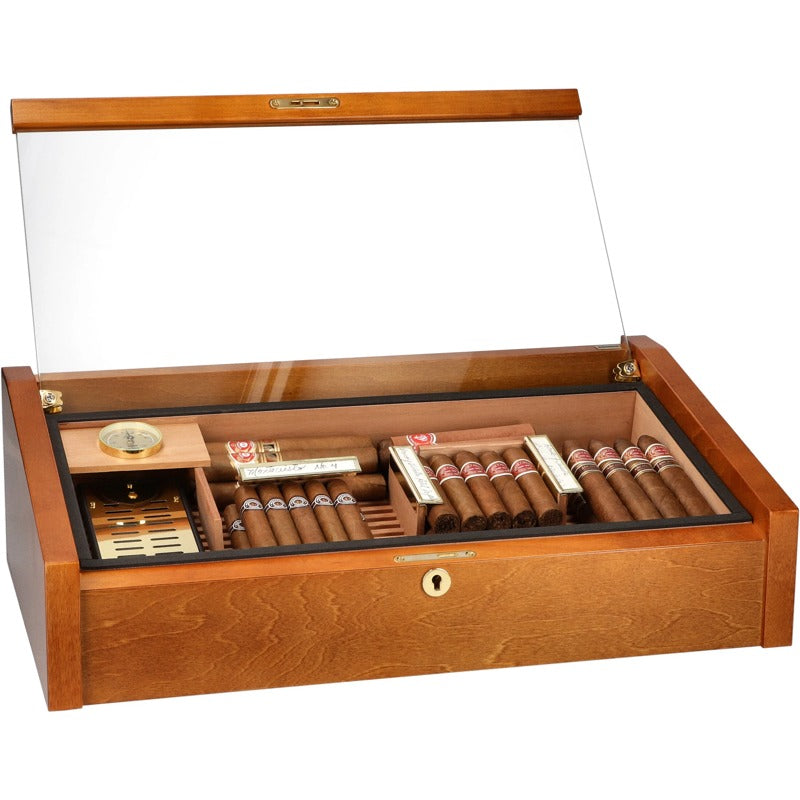 Umidor Vega Deluxe Glass Top Marrom - Mercado de Luxo - O Maior E-Commerce de Bens, Produtos e Serviços de Luxo do Brasil.