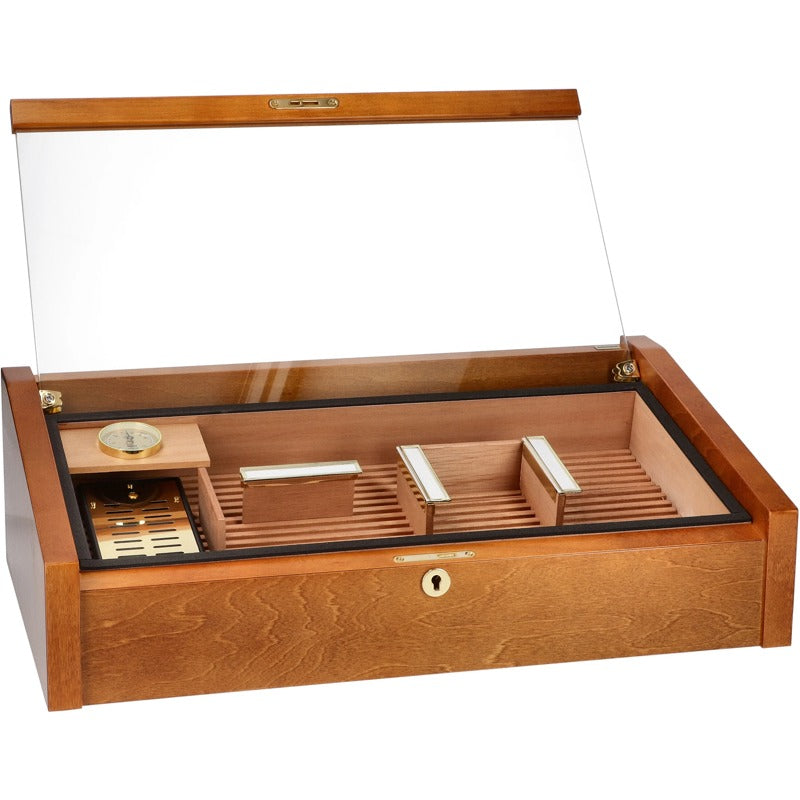 Umidor Vega Deluxe Glass Top Marrom - Mercado de Luxo - O Maior E-Commerce de Bens, Produtos e Serviços de Luxo do Brasil.