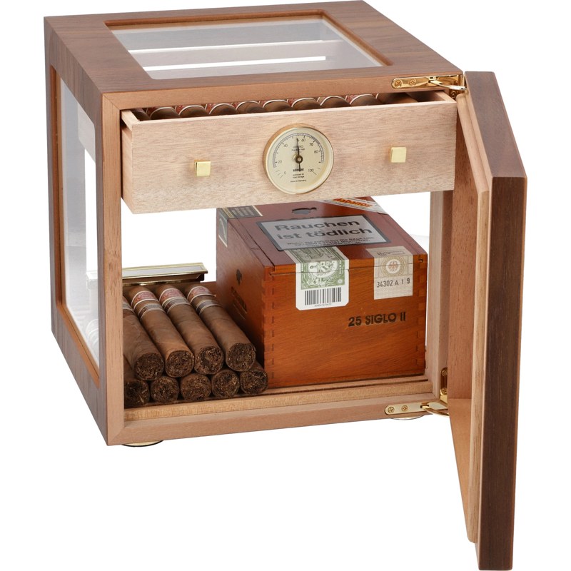 Umidor Cubo Deluxe Nogueira - Mercado de Luxo - O Maior E-Commerce de Bens, Produtos e Serviços de Luxo do Brasil.