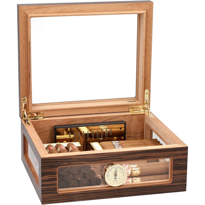 Umidor Treviso Deluxe Adorini com vidro - Mercado de Luxo - O Maior E-Commerce de Bens, Produtos e Serviços de Luxo do Brasil.