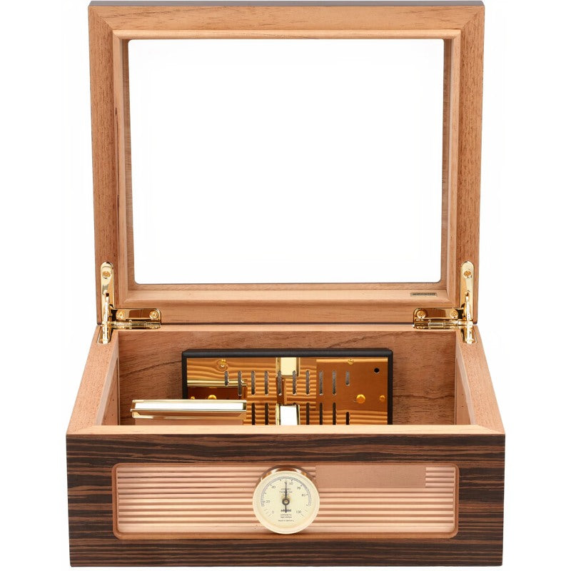 Umidor Treviso Deluxe Adorini com vidro - Mercado de Luxo - O Maior E-Commerce de Bens, Produtos e Serviços de Luxo do Brasil.