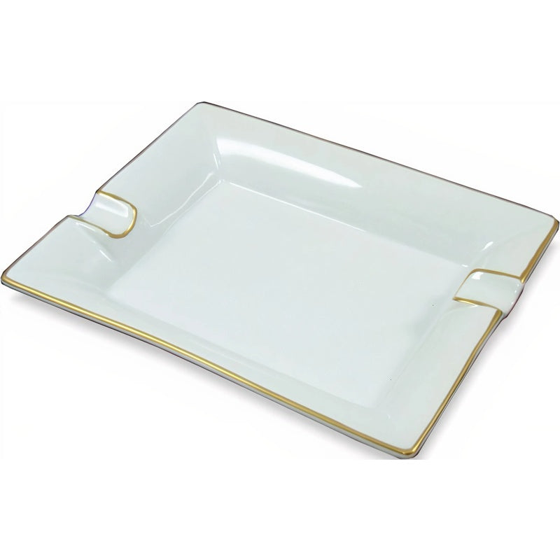 Porcelain White/Gold Rectangular - Mercado de Luxo - O Maior E-Commerce de Bens, Produtos e Serviços de Luxo do Brasil.