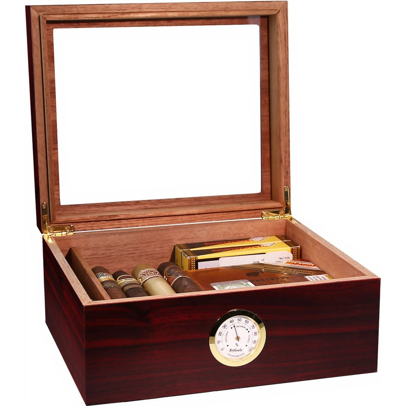 Umidor Medium marrom com tampa de vidro - Mercado de Luxo - O Maior E-Commerce de Bens, Produtos e Serviços de Luxo do Brasil.