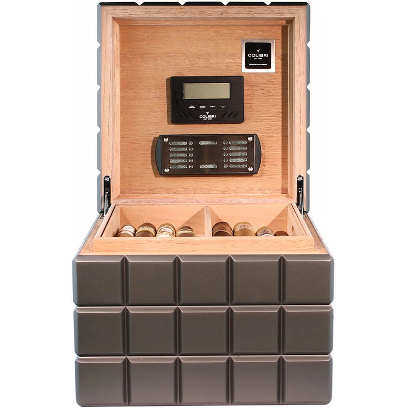 Umidor Heritage Cube Cinza Antracite - Mercado de Luxo - O Maior E-Commerce de Bens, Produtos e Serviços de Luxo do Brasil.