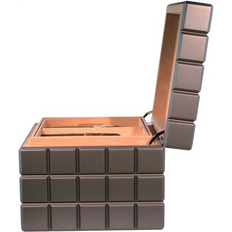 Umidor Heritage Cube Cinza Antracite - Mercado de Luxo - O Maior E-Commerce de Bens, Produtos e Serviços de Luxo do Brasil.