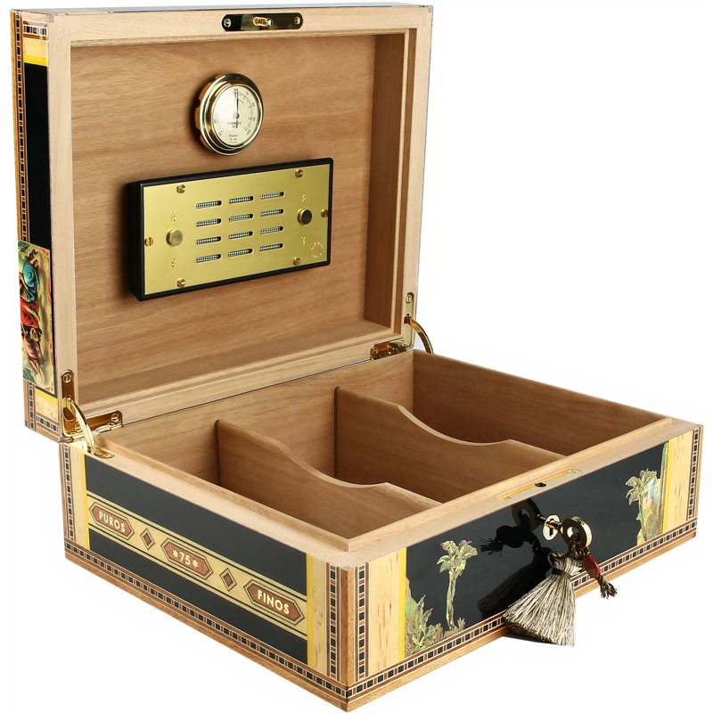 Umidor Flor de Alba Black Sycamore 75 charutos - Mercado de Luxo - O Maior E-Commerce de Bens, Produtos e Serviços de Luxo do Brasil.