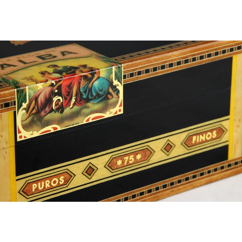 Umidor Flor de Alba Black Sycamore 75 charutos - Mercado de Luxo - O Maior E-Commerce de Bens, Produtos e Serviços de Luxo do Brasil.