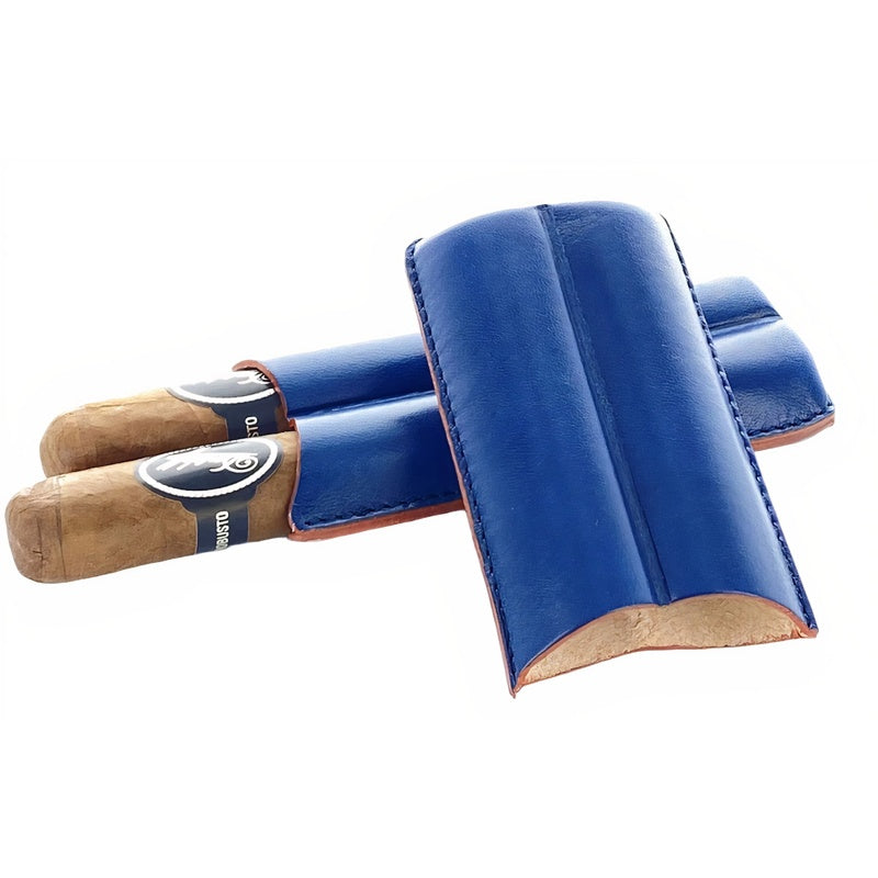 Estojo para charutos Couro 2 Robusto azul - Mercado de Luxo - O Maior E-Commerce de Bens, Produtos e Serviços de Luxo do Brasil.
