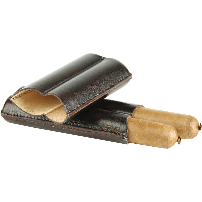 Estojo para charutos Couro 2 Robusto castanho - Mercado de Luxo - O Maior E-Commerce de Bens, Produtos e Serviços de Luxo do Brasil.