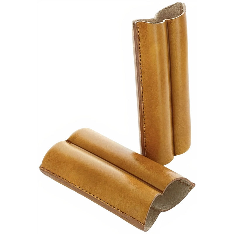 Estojo para charutos Couro 2 Conhaque Robusto - Mercado de Luxo - O Maior E-Commerce de Bens, Produtos e Serviços de Luxo do Brasil.