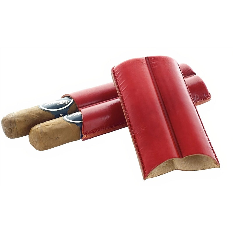 Estojo para charutos Couro 2 Robusto vermelho - Mercado de Luxo - O Maior E-Commerce de Bens, Produtos e Serviços de Luxo do Brasil.
