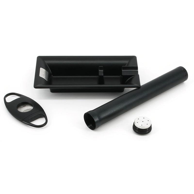 Conjunto Cinzeiro para Charutos Cortador e Tubo de Metal Preto - Mercado de Luxo - O Maior E-Commerce de Bens, Produtos e Serviços de Luxo do Brasil.