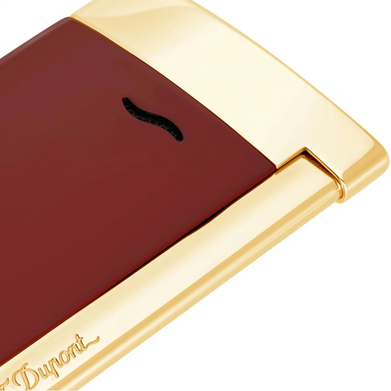 Isqueiro Slim 7 Lotus - Vermelho/Acabamento em dourado - Mercado de Luxo - O Maior E-Commerce de Bens, Produtos e Serviços de Luxo do Brasil.