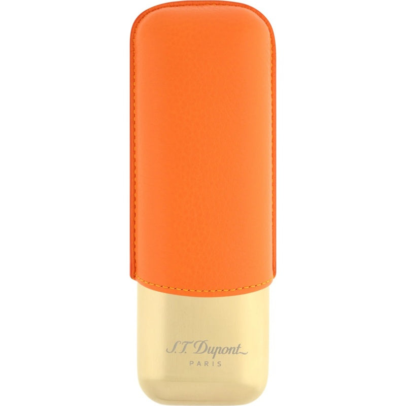 Estojo para 2 charutos laranja/dourado 183256 - Mercado de Luxo - O Maior E-Commerce de Bens, Produtos e Serviços de Luxo do Brasil.