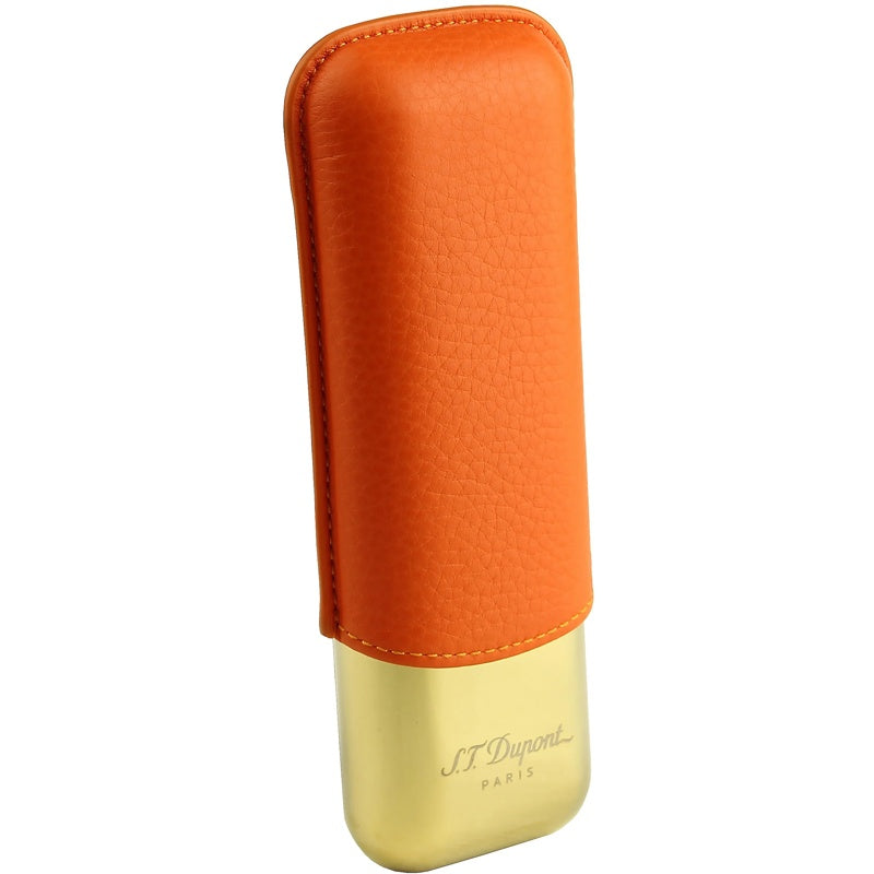 Estojo para 2 charutos laranja/dourado 183256 - Mercado de Luxo - O Maior E-Commerce de Bens, Produtos e Serviços de Luxo do Brasil.