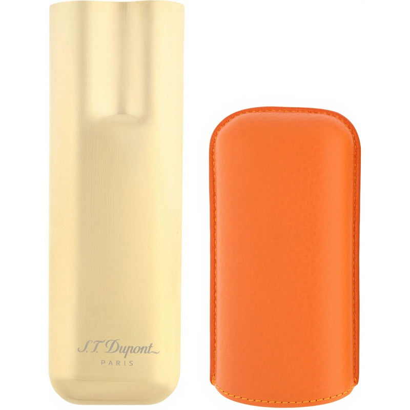 Estojo para 2 charutos laranja/dourado 183256 - Mercado de Luxo - O Maior E-Commerce de Bens, Produtos e Serviços de Luxo do Brasil.