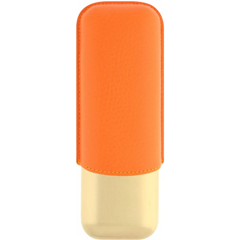 Estojo para 2 charutos laranja/dourado 183256 - Mercado de Luxo - O Maior E-Commerce de Bens, Produtos e Serviços de Luxo do Brasil.