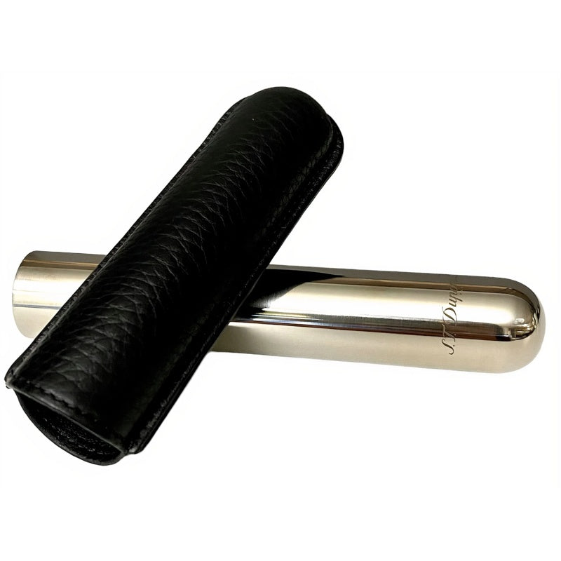 Estojo para charutos para 1 charuto preto/cromado 183160 - Mercado de Luxo - O Maior E-Commerce de Bens, Produtos e Serviços de Luxo do Brasil.