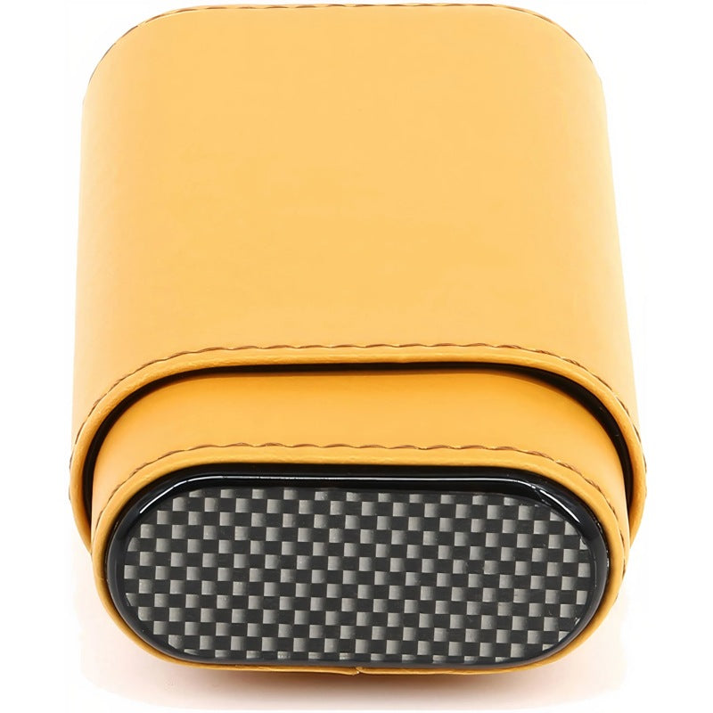 Estojo de couro para charutos Amarelo / Carbono - Mercado de Luxo - O Maior E-Commerce de Bens, Produtos e Serviços de Luxo do Brasil.