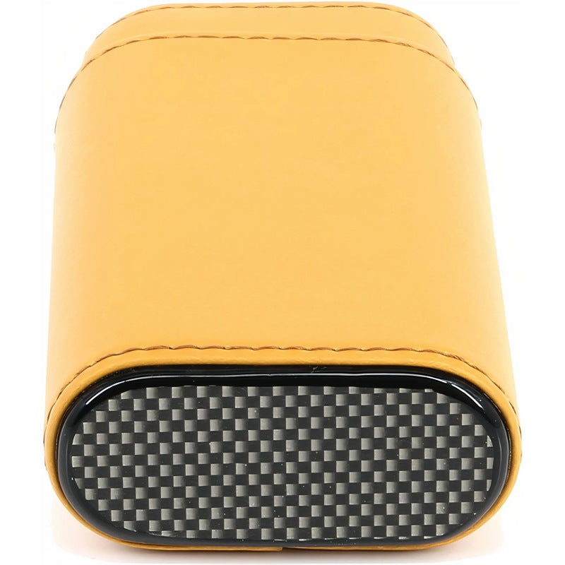 Estojo de couro para charutos Amarelo / Carbono - Mercado de Luxo - O Maior E-Commerce de Bens, Produtos e Serviços de Luxo do Brasil.
