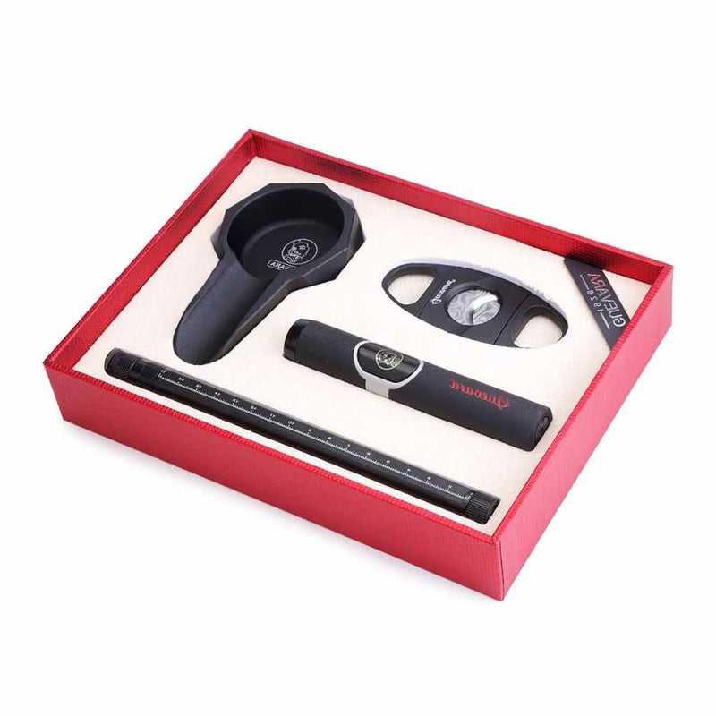 Kit 6418 (Cortador, Isqueiro, Cinzeiro e Furador Destravador) - Preto - Mercado de Luxo - O Maior E-Commerce de Bens, Produtos e Serviços de Luxo do Brasil.