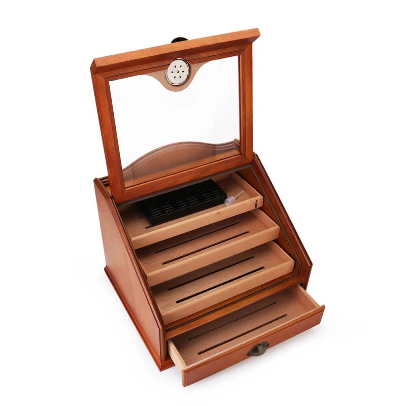 Umidor para 80 Charutos (Com 4 Gavetas) - Marrom - Mercado de Luxo - O Maior E-Commerce de Bens, Produtos e Serviços de Luxo do Brasil.